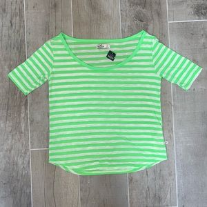 Hollister Woman’s Neon Striped T-Shirt / Size M